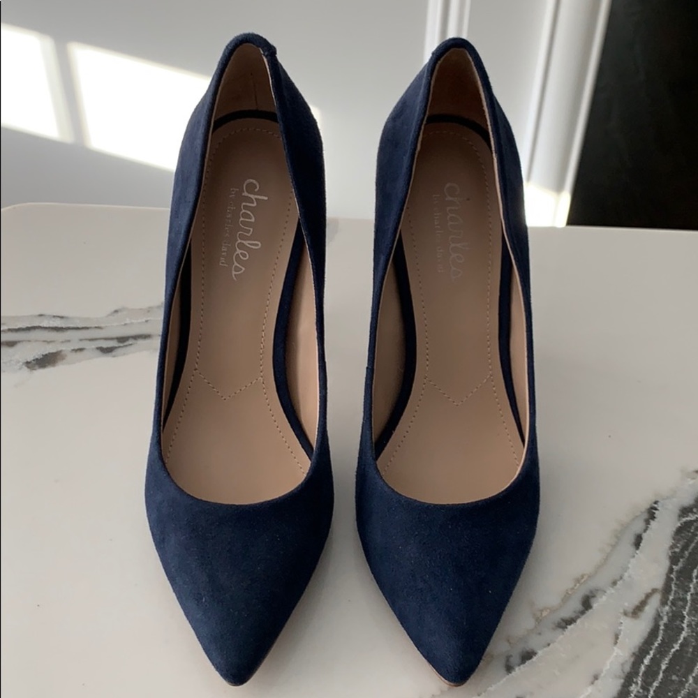 New Navy Suede Charles by Charles David Pumps